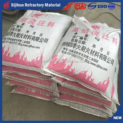 Densidade a granel 2.4-3.15 g/cm3 Alta alumina refratária Castable para revestimento de forja da Trusted